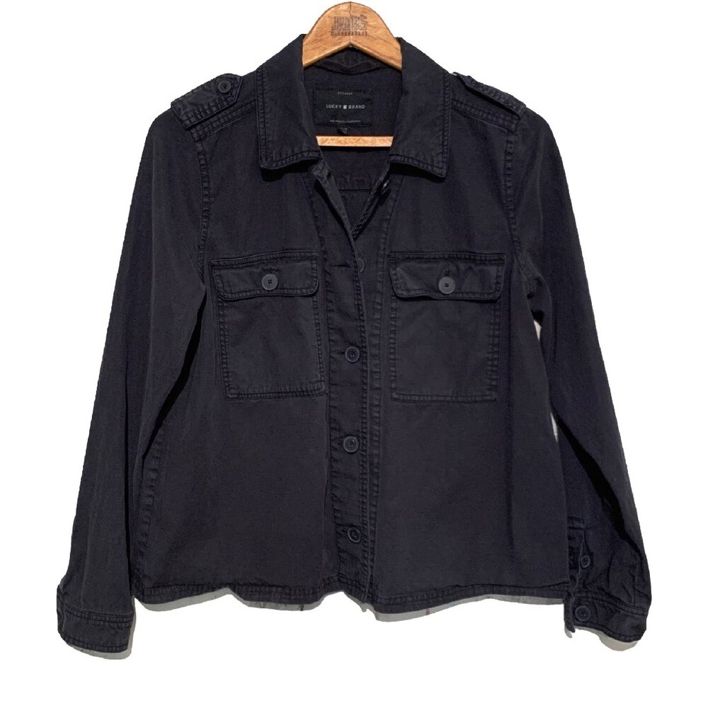 Lucky Brand button down utility shirt with pleat in back XS